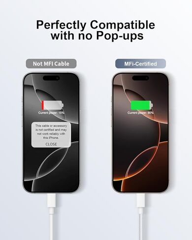 كابل USB إلى Lightning بطول 3 أقدام 2 حزمة، سلك شاحن iPhone معتمد من Apple MFi من النايلون المضفر للسيارة كابل شحن سريع من Apple سلك شحن لهاتف iPhone 14 13 12 11 Pro Max XS X 8 7Plus 6 SE iPad in Kuwait