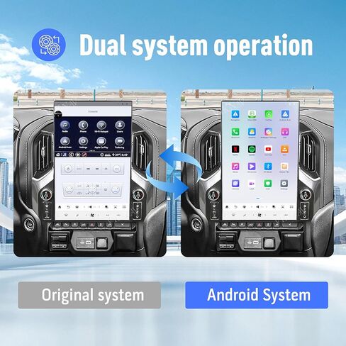 ترقية 17.2 بوصة Android 14 راديو السيارة لسيارة شيفروليه سيلفرادو جي إم سي سييرا 1500 2019-2024 شاشة تعمل باللمس Carplay Android Auto GPS Navigation وحدة رأس مشغل الوسائط المتعددة (موديل 2019-2023) in Kuwait