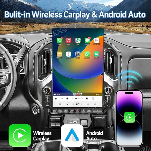 ترقية 17.2 بوصة Android 14 راديو السيارة لسيارة شيفروليه سيلفرادو جي إم سي سييرا 1500 2019-2024 شاشة تعمل باللمس Carplay Android Auto GPS Navigation وحدة رأس مشغل الوسائط المتعددة (موديل 2019-2023) in Kuwait