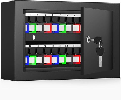 100 Keys White Key Cabinet, Anti-Theft Key Lock Box with Key Tags, Adjustable Key Organizer Wall Safe for Car Office House Garage Rental Business in Saudi Arabia