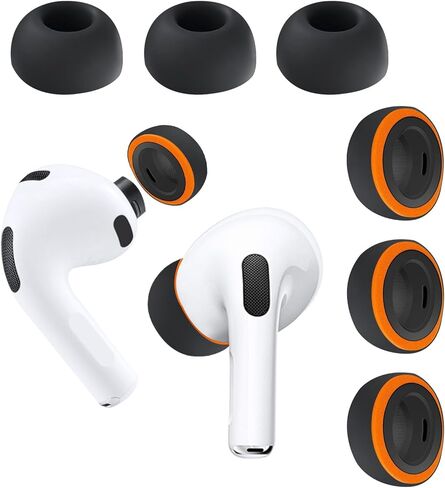 أطراف أذن من الإسفنج الذكي من سلسلة Pro لأجهزة AirPods Pro 3، لتعزيز الجهير وإلغاء الضوضاء بشكل أفضل، وختم آمن، 3 أزواج من أطراف الاستبدال القابلة لإعادة الاستخدام (أسود، S/M/L) in Kuwait