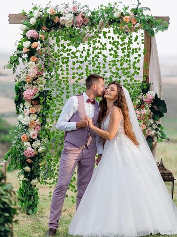 Kalolary 174FT Artificial Ivy Garland, 24 Pack Scindapsus Leaf Fake Vines Plants Garland Hanging Aesthetic Plants Greenery Green Leaves for Wedding Bedroom Garden Party Office Wall Outdoor Decoration in Saudi Arabia