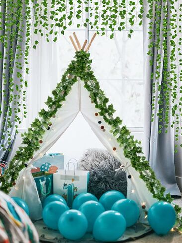 Kalolary 174FT Artificial Ivy Garland, 24 Pack Scindapsus Leaf Fake Vines Plants Garland Hanging Aesthetic Plants Greenery Green Leaves for Wedding Bedroom Garden Party Office Wall Outdoor Decoration in Saudi Arabia