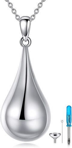 Daisy Urn Necklaces for Ashes Sterling Silver Teardrop Cremation Jewelry for Ashes Memory Jewelry for Women Men in Saudi Arabia