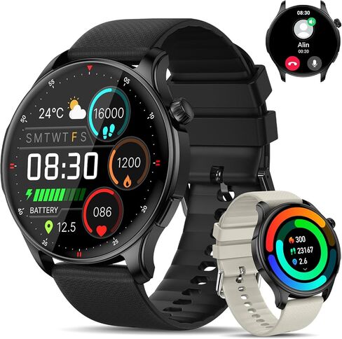 Smart Watch for Men Women Fitness Tracker: Waterproof Bluetooth Call Answer/Make Smart Watches for Android/iPhone Digital Mens Smartwatch Activity Pedometer Heart Rate SpO2 Monitor 120+ Sports Model in Saudi Arabia
