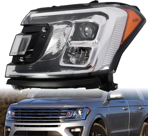 Passenger Side alogen Headlight Assembly Compatible with Expedition XLT Limitated 2018-2020 Front Headlamp Right JL1Z-13008-K in Saudi Arabia