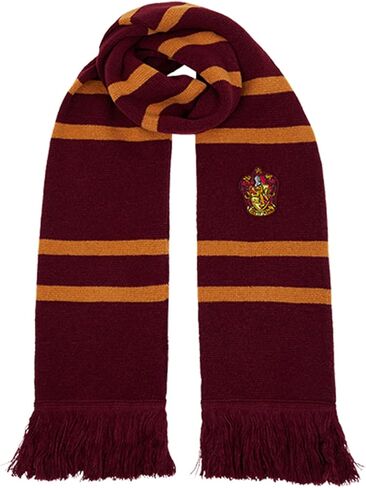 وشاح منسوج من Harry Potter Hogwarts School Crest بألوان منزلية - إكسسوار شتوي أكريليك ناعم مع رقعة مطرزة - جريفندور، سليذرين، رافينكلاو، هافلباف in Kuwait