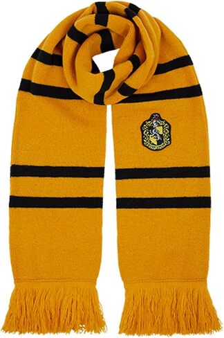 وشاح منسوج من Harry Potter Hogwarts School Crest بألوان منزلية - إكسسوار شتوي أكريليك ناعم مع رقعة مطرزة - جريفندور، سليذرين، رافينكلاو، هافلباف in Kuwait