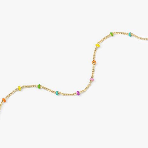 قلادة مطرزة للنساء، سلسلة طبقات من الخرز متعددة الألوان مطلية بالذهب عيار 14 قيراط، مجوهرات يومية أنيقة in Kuwait