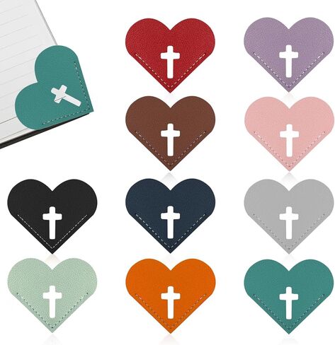 10 Pcs Leather Heart Bookmarks for Reading Women, Cute Corner Page Bookmarks for Book Lovers Teachers Students, School Office Home Supplies, Book Accessories Gifts for Women Book Lovers (Heart-10pcs) in Saudi Arabia