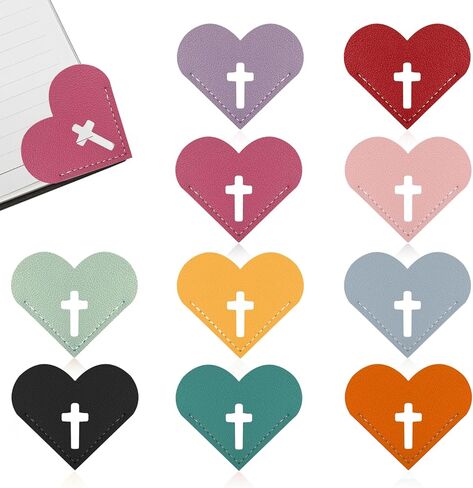 10 Pcs Leather Heart Bookmarks for Reading Women, Cute Corner Page Bookmarks for Book Lovers Teachers Students, School Office Home Supplies, Book Accessories Gifts for Women Book Lovers (Heart-10pcs) in Saudi Arabia