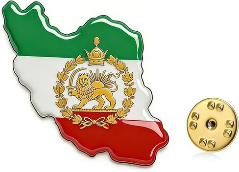 TEAMER Historical Iran Flag Lapel Pins Stainless Steel Persian Lion & Sun Brooch Pins Persian Jewelry For Women Men in Saudi Arabia
