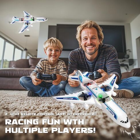 طائرة RC بدون طيار بجهاز تحكم عن بعد - 2.4 جيجا هرتز فوم V17 Jet Fighter Stunt، 360 درجة مقاومة للسقوط تدور عن بعد وطائرة RC خفيفة مع بطاريتين للأطفال الأولاد والبنات (أبيض) in Kuwait