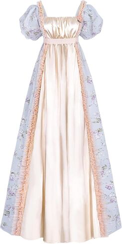 CR ROLECOS Women's Regency Dress Regency Empire Waist Costume Victorian Luxurious Satin Dresses in Saudi Arabia