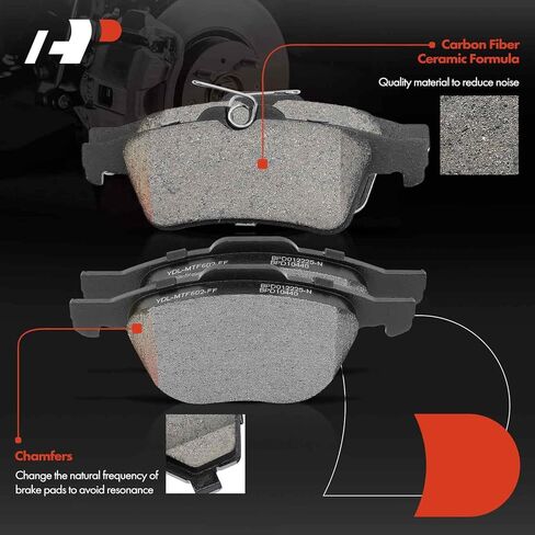 A-Premium Front Vented & Rear Solid Disc Brake Rotors + Ceramic Pads Kit Compatible with Select Mazda Models - 3 2005-2009 L4 2.3L, 3 2010-2013 L4 2.5L, 12-PC Set in Saudi Arabia
