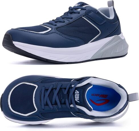 Mens Wide Toe Box Shoes Orthotic Arch Support Walking Sneakers Plantar Fasciitis Relief Comfortable Tennis Shoes for Standing All Day in Saudi Arabia