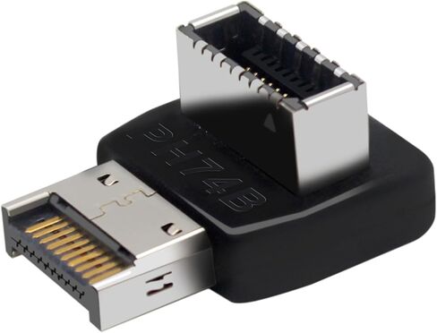 WLGQ USB 3.1 نوع E محول ذكر إلى أنثى محول زاوية أسود 2 حزمة (القالب A & B) in Kuwait