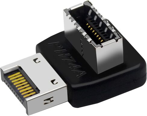 WLGQ USB 3.1 نوع E محول ذكر إلى أنثى محول زاوية أسود 2 حزمة (القالب A & B) in Kuwait