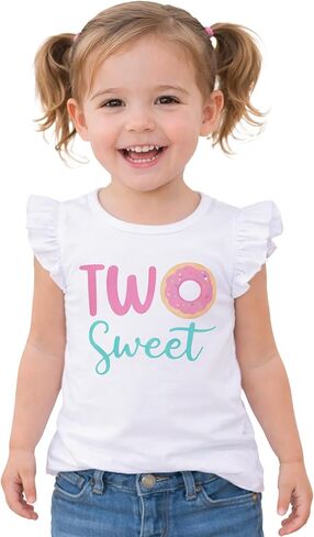 Luke and Lulu 2nd Birthday Outfit Girl - Two Sweet Flutter Shirt in Saudi Arabia
