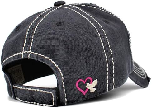 ScarvesMe Women's God Bless You Cotton Vintage Washed Distressed Stitch Baseball Cap Hat in Saudi Arabia