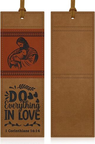 Leather Bookmark Bible Bookmarks for Reading Women Men Teacher Book Lovers Gifts, Handmade Stitched Vintage Religious Christian Bookmark Page Markers Inspirational Bible Verse Scripture Book Marks in Saudi Arabia