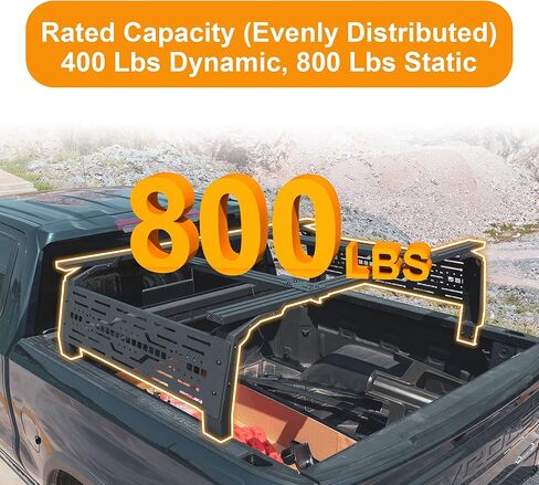Autekcomma Adjustable Truck Bed Rack, with Molle Panel for Tent Ford F150 Dodge Ram Chevy Silverado Toyota Tundra 5.5FT, Overland Multi-Purpose Roof Rack,Camping,Off Road Crossbar with 4 Way T-Slot in Saudi Arabia