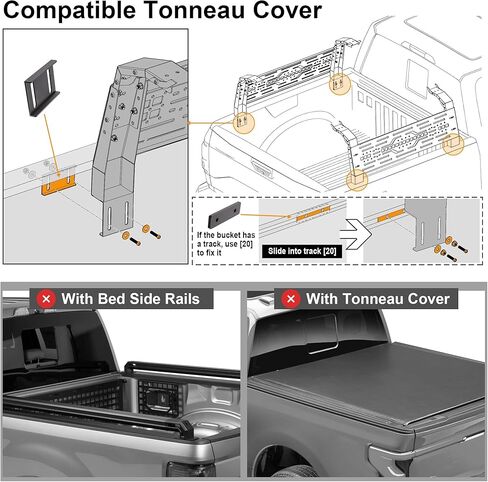 Autekcomma Adjustable Truck Bed Rack, with Molle Panel for Tent Ford F150 Dodge Ram Chevy Silverado Toyota Tundra 5.5FT, Overland Multi-Purpose Roof Rack,Camping,Off Road Crossbar with 4 Way T-Slot in Saudi Arabia