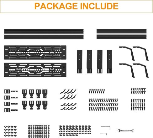 Autekcomma Adjustable Truck Bed Rack, with Molle Panel for Tent Ford F150 Dodge Ram Chevy Silverado Toyota Tundra 5.5FT, Overland Multi-Purpose Roof Rack,Camping,Off Road Crossbar with 4 Way T-Slot in Saudi Arabia