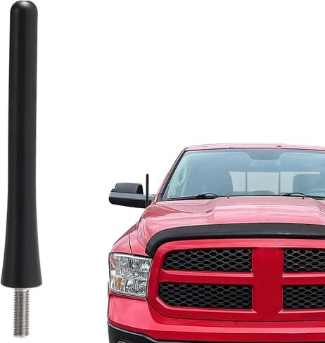 هوائي مطاطي قصير متوافق مع Ram 1500 Dodge Jeep، هوائي جوي مطاطي مرن مقاوم لغسيل السيارات مقاس 7 بوصات، استبدال سارية هوائي راديو شاحنة بيك اب # 56038725AC in Kuwait