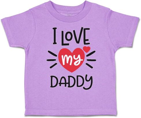 Toddler T-Shirt Dad I Heart My Daddy Love Dad Father's Day B Cotton Awesome Dad Boy & Girl Clothes Coolest Dad Baby Funny Tee Lavender Design Only 3T in Saudi Arabia