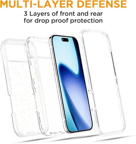 AICase for iPhone 17 Pro Max Case Clear 3 in 1 Heavy Duty Drop Protection Full Body Rugged Shockproof/Dust Proof Triple Layer Transparent Military Protective Tough Durable for iPhone 17 ProMax 6.9"_1 in Saudi Arabia