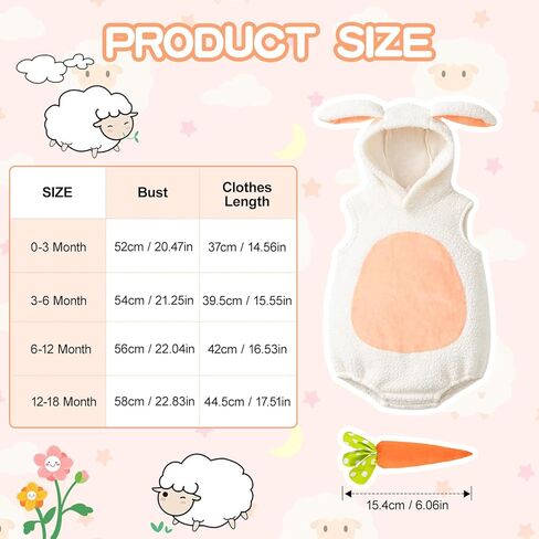 Bunny Costume Baby Girls Boys Romper Bunny Onesie Rabbit Hat Easter Outfit Toddler Animal Costume Infant in Saudi Arabia