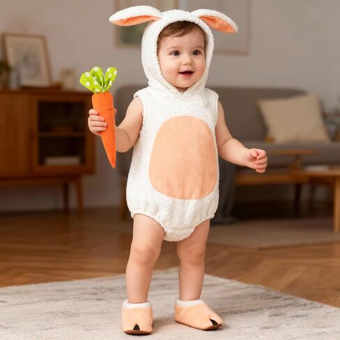 Bunny Costume Baby Girls Boys Romper Bunny Onesie Rabbit Hat Easter Outfit Toddler Animal Costume Infant in Saudi Arabia