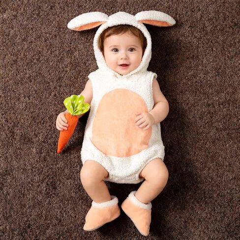 Bunny Costume Baby Girls Boys Romper Bunny Onesie Rabbit Hat Easter Outfit Toddler Animal Costume Infant in Saudi Arabia