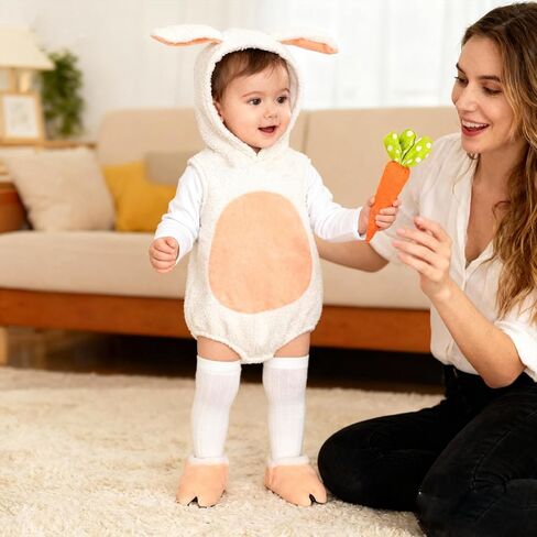 Bunny Costume Baby Girls Boys Romper Bunny Onesie Rabbit Hat Easter Outfit Toddler Animal Costume Infant in Saudi Arabia