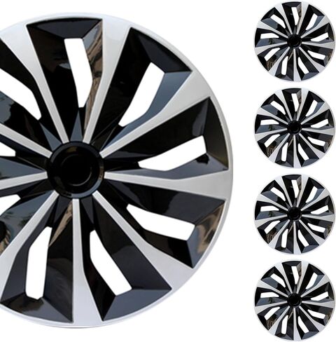 غطاء عجلة Hubcaps بديل غطاء محور مقاس R17 للعجلات الفولاذية العالمية أغطية إطارات حافة مادة ABS ملحقات خارجية لمعظم شاحنات السيارات وسيارات الدفع الرباعي - مجموعة من 4 (17 بوصة، أحمر-أسود) in Kuwait