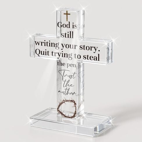 PVOPVO Easter Religious Decorations He Is Risen Christian Easter Cross Desk Decor Gifts for Women Men Friend for Home Office Prayer Room Desk Shelf Table Tiered Tray Spring Seasonl Decor in Saudi Arabia