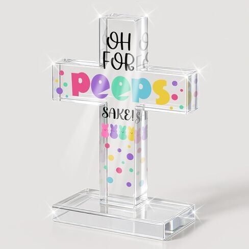 PVOPVO Easter Religious Decorations He Is Risen Christian Easter Cross Desk Decor Gifts for Women Men Friend for Home Office Prayer Room Desk Shelf Table Tiered Tray Spring Seasonl Decor in Saudi Arabia