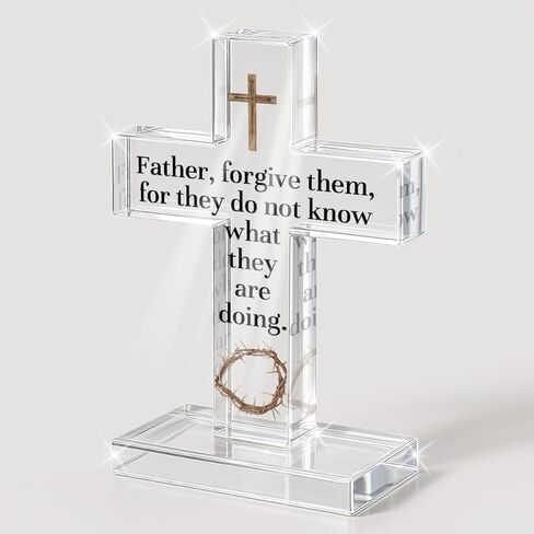 PVOPVO Easter Religious Decorations He Is Risen Christian Easter Cross Desk Decor Gifts for Women Men Friend for Home Office Prayer Room Desk Shelf Table Tiered Tray Spring Seasonl Decor in Saudi Arabia