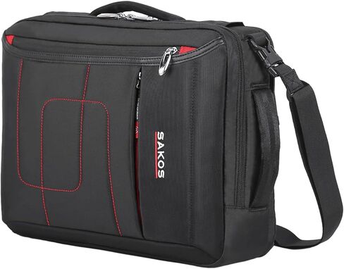 SAKOS FLASH 10 Laptop Case 15.6 Inch, 15.6 Laptop Case, Laptop Bag For Men, Computer Bag For Men, Water Resistant Messenger Bag Compatible With Macbook Pro 13/14/15", HP, Dell, Lenovo, Asus, Black in Saudi Arabia