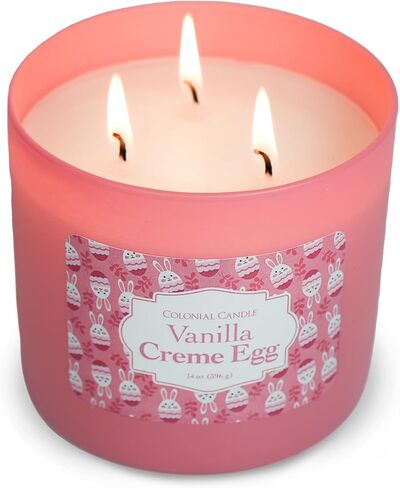 Colonial Candle Cottontail Dreams Scented Jar Candle, Easter Collection, 3 Wick, 14.5 oz - Up to 60 Hours Burn, Easter Candle, Made in The USA in Saudi Arabia