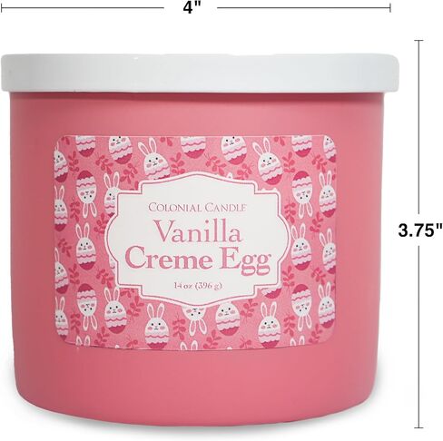 Colonial Candle Cottontail Dreams Scented Jar Candle, Easter Collection, 3 Wick, 14.5 oz - Up to 60 Hours Burn, Easter Candle, Made in The USA in Saudi Arabia