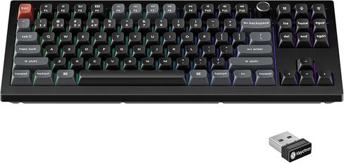 Keychron V3 Ultra TKL Mechanical Keyboard Wireless, ZMK Custom 8K Polling Rate, 2.4 GHz/Bluetooth/Wired with RGB Backlit, Pre-Lubed Silk POM Brown Switch Hot-Swappable for Mac Windows Linux in Saudi Arabia