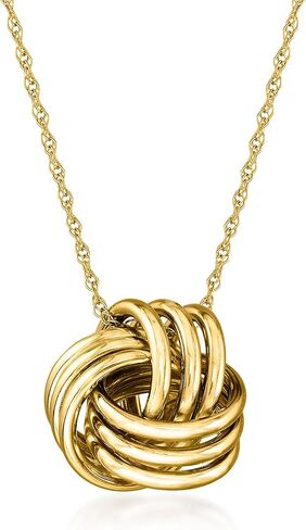 Ross-Simons 14kt Yellow Gold Love Knot Pendant Necklace in Saudi Arabia