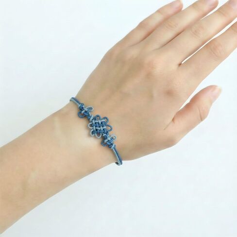 Handmade Korean Knot Bracelet for Adults, Adjustable Chrysanthemum Maedeup Design, Minimal Unisex Fashion Cord Bracelet in Saudi Arabia