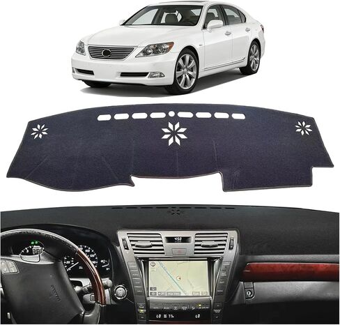 غطاء لوحة القيادة لسيارة Lexus LS460 LS600H 2012 2011 2010 2009 2008 2007 LS (لمحرك اليد اليسرى)، غطاء لوحة القيادة لملحقات Lexus الداخلية وسادة مضادة للانزلاق واقٍ من الشمس، رمادي in Kuwait