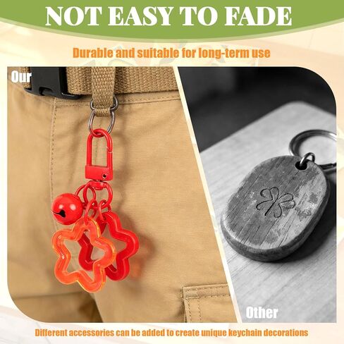 40PcsAcrylicStarKeychain with Metal Lobster Colorful StarsSprayPrintedClaspPendantsKeychains for Women in Saudi Arabia