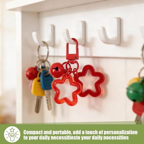 40PcsAcrylicStarKeychain with Metal Lobster Colorful StarsSprayPrintedClaspPendantsKeychains for Women in Saudi Arabia