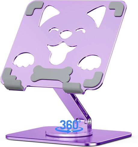 Adjustable Tablet Stand for iPad - 360° Rotating Aluminum Desk Holder, Foldable Stable Stand for iPad Pro 12.9/11,Home Office & Travel,Great Gift for Mom & Teens, Black in Saudi Arabia