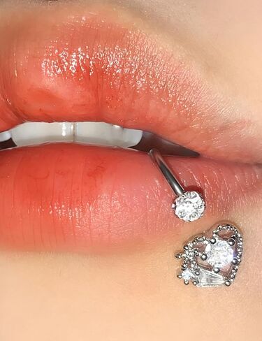 16G 8mm Lip Rings Vertical Labret Lip Piercing Jewelry Rook Surgical Steel Women Men Pink in Saudi Arabia